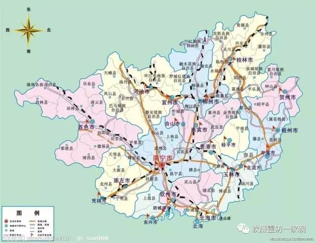 今广西地图。